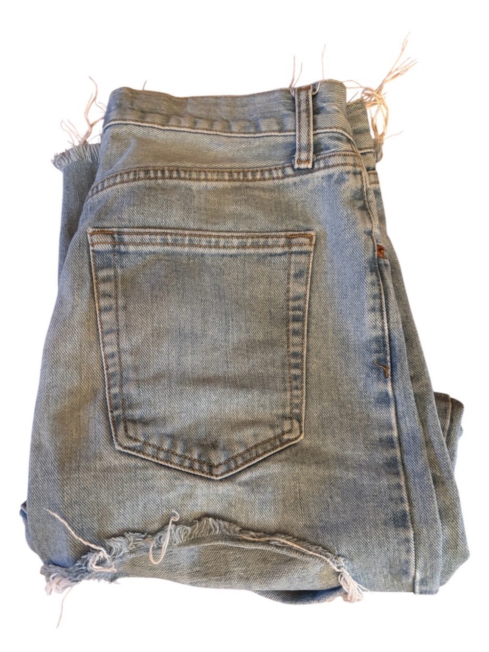 BDG | Light High Rise Baggy Denim Jeans | Raw Hem Cut Butt Cheek Crunchy Size 29